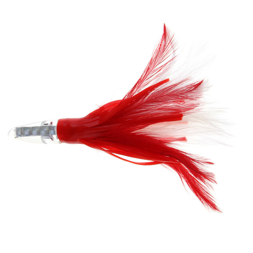 2pcs 14cm Squid Skirt Lure Bait 32g Feather Trolling Lure Outdoor Saltwater