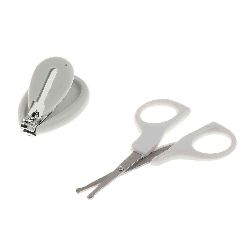 4Pieces Infant Nail Cutters Kit Finger Trimmer Set Grey Penguin Pattern PP