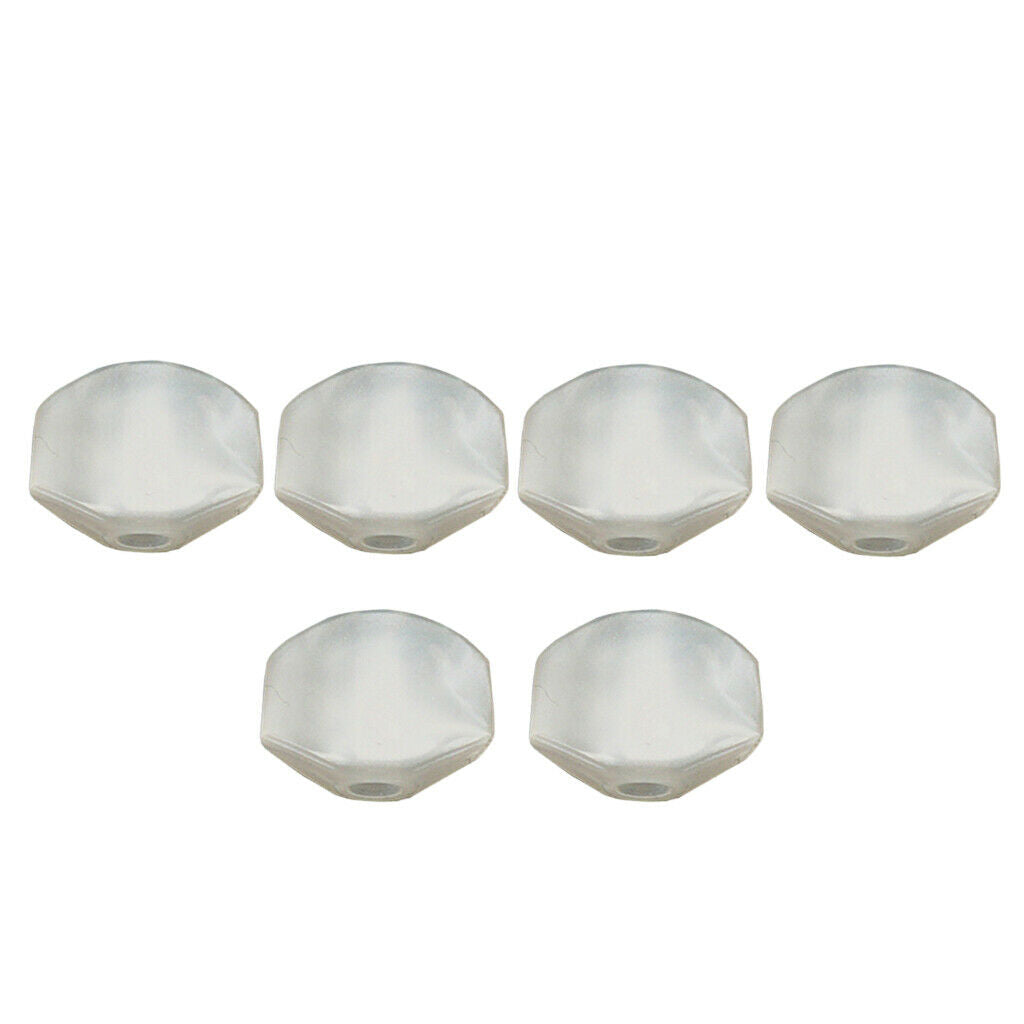 Durable 6 Pieces Plastic White Machine Heads Caps Buttons DIY for