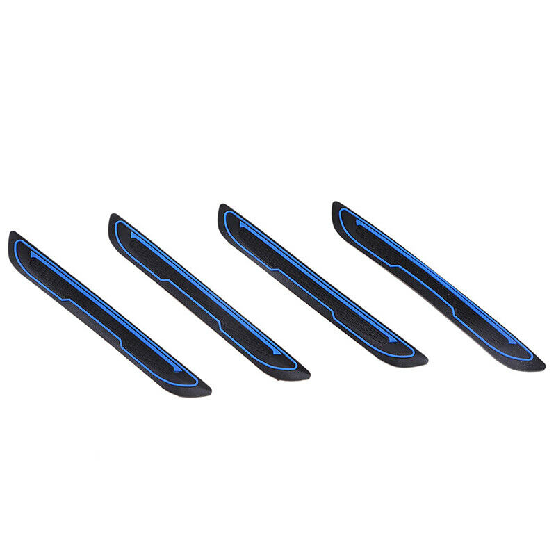 4PCS Blue Car SUV Body Door Side Anti-Collision Protector Strips Decorative Bar