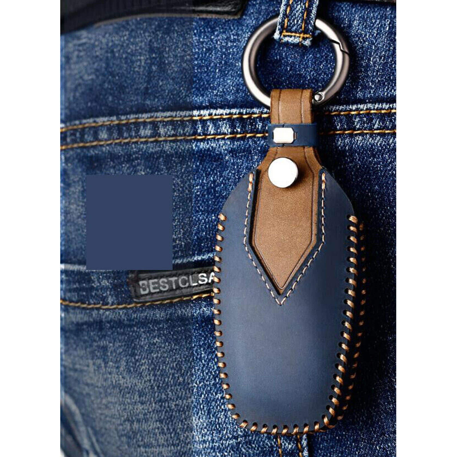 Real Leather Car Remote Key Fob Case Cover Bag Fit For Lincoln MKZ MKC MKX