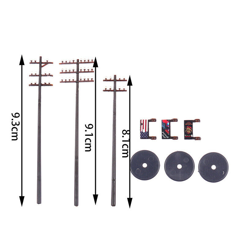 1:87 Mini Electric Line Pole for Train Railways Street DIY Accessories To.l8