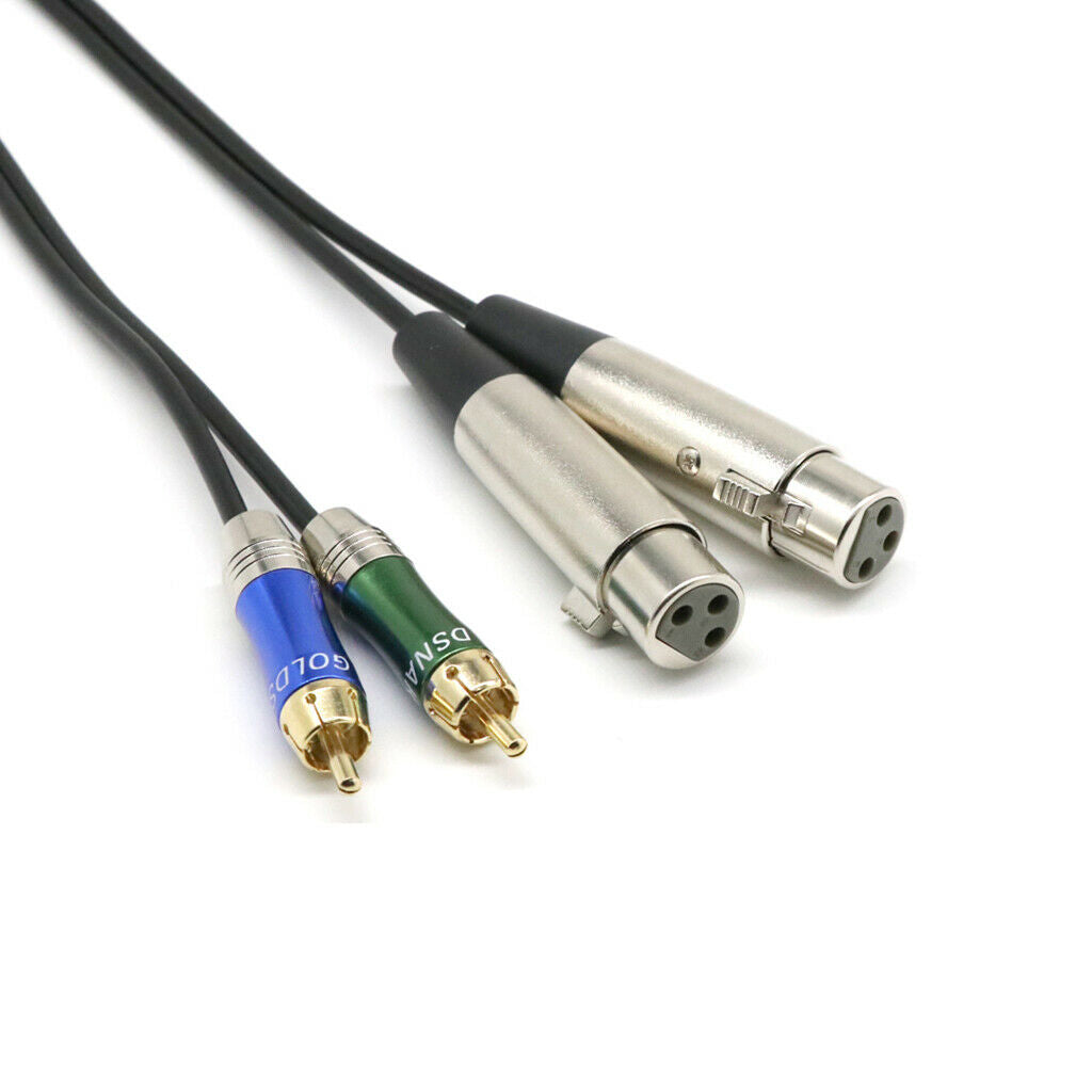 Dual XLR Female To Dual RCA Male Cable Adapter - 2-XLRF To 2-RCA Audio Cable