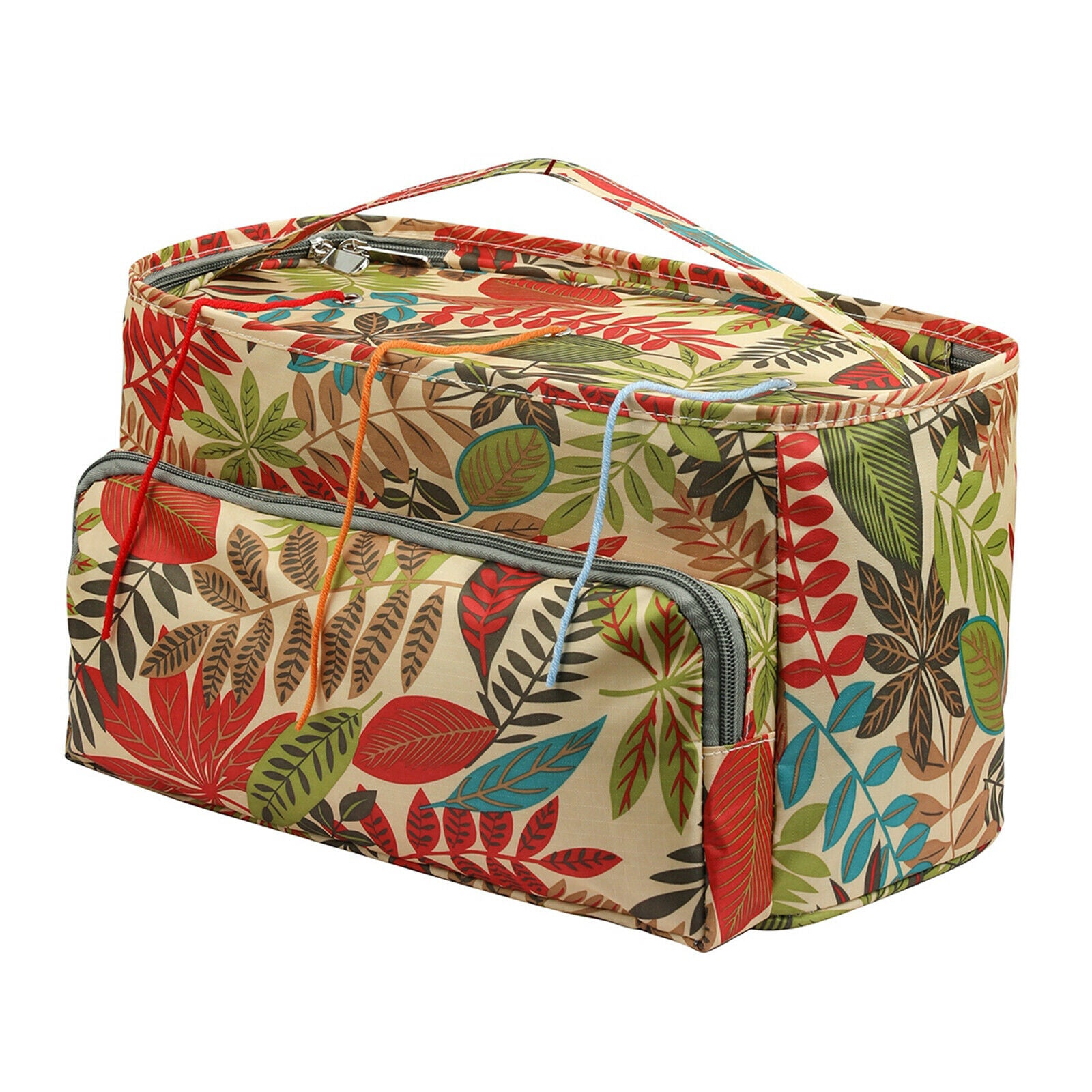 Knitting Bag Yarn Organizer Tote Bag with Zipper Pocket for Knitting Needles