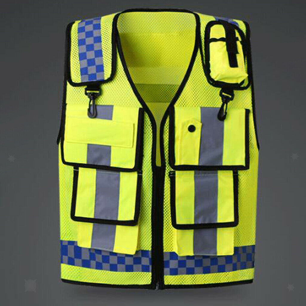 Men Women Safety Protection Vest Zipper Reflective Jacket Security Waistcoat