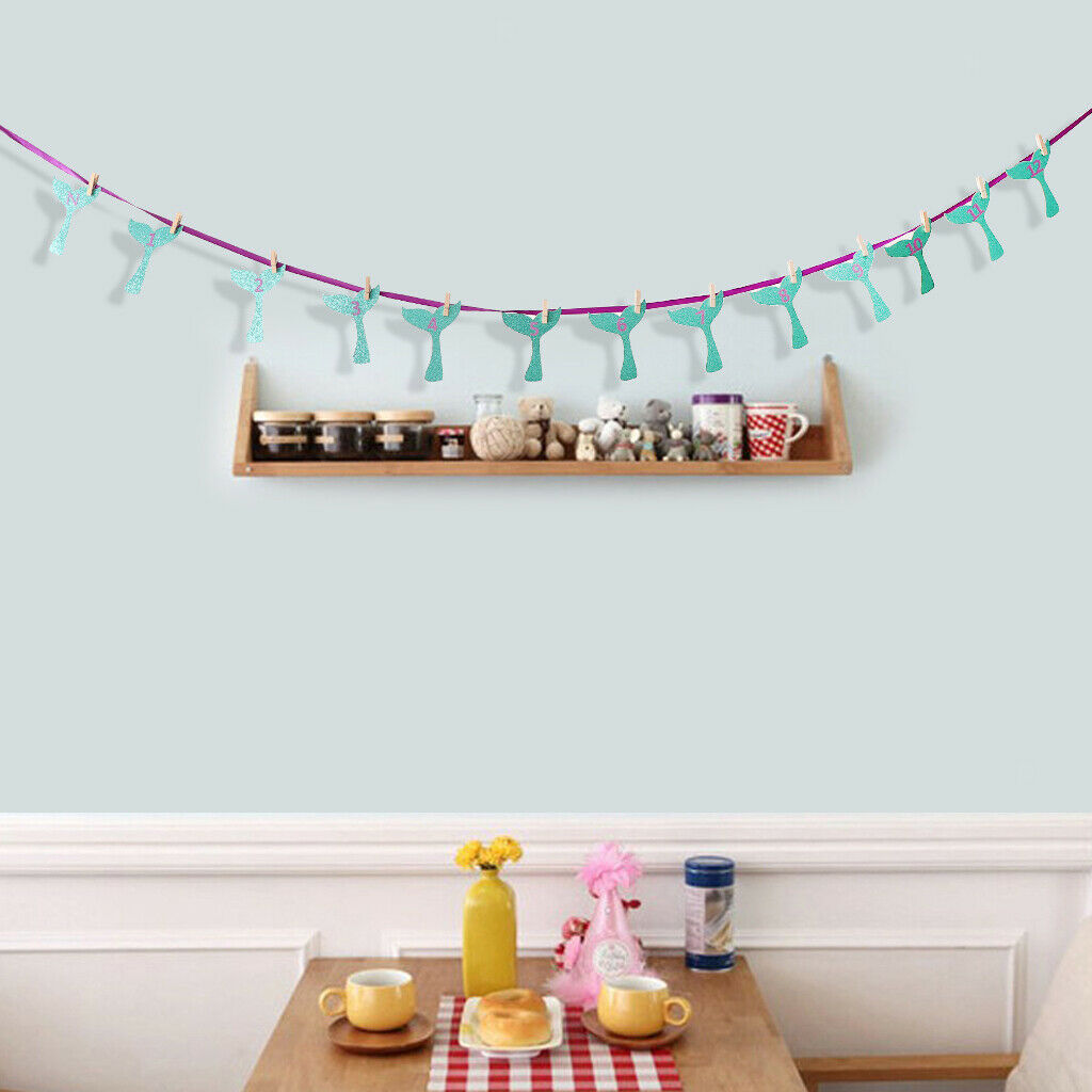 Baby 12 Months Mermaid Photo Bunting Banner With Clips Baby Shower Decor
