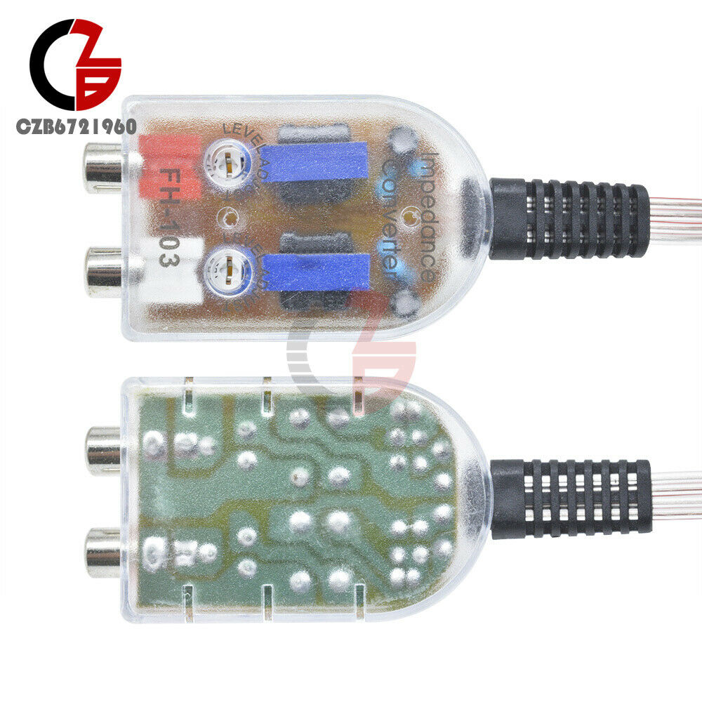 High to Low Impedance Converter Level Car Speaker 2 Channel RCA Line Out