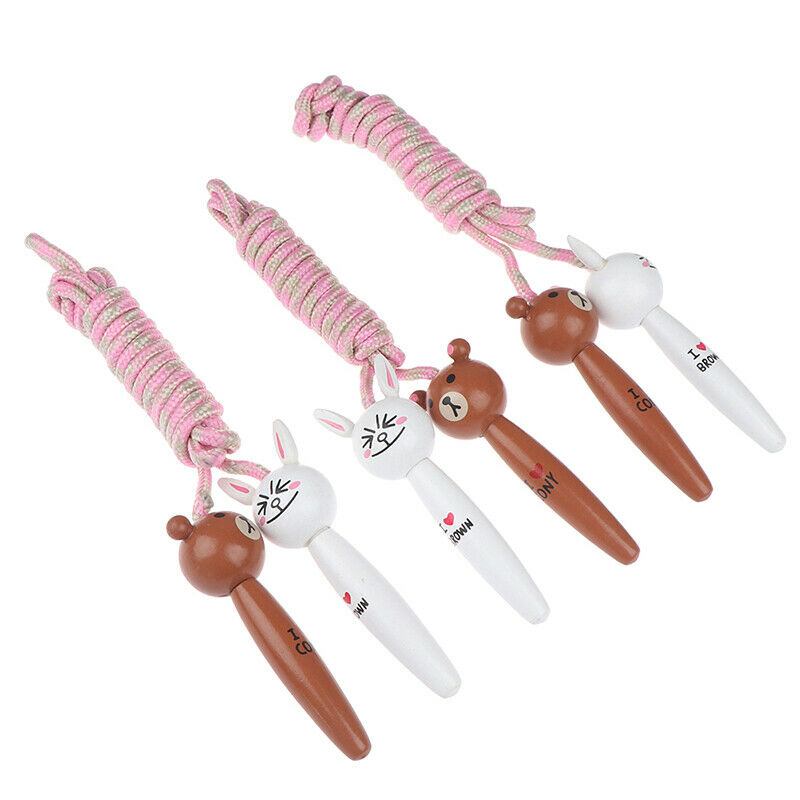1Pc 2M Kids Jump Ropes Wood Handle Sport Bodybuilding Fitness Skipping Ro.l8