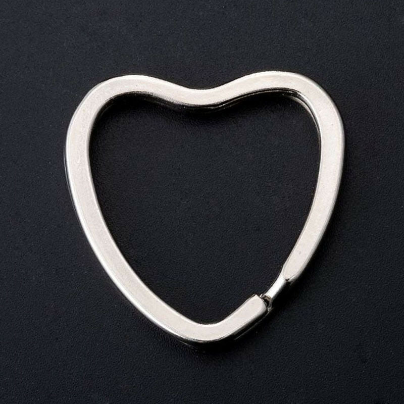 10PCS Heart Metal Key Holder Split Rings Keyring Keychain Hoop Loop DIY BDAU