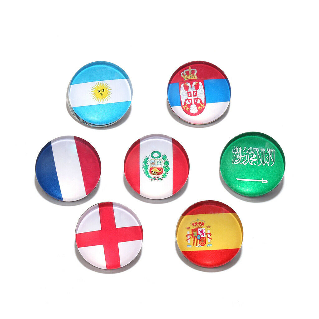Round Buttons 32 Teams National Flag Football Fans Brooch England