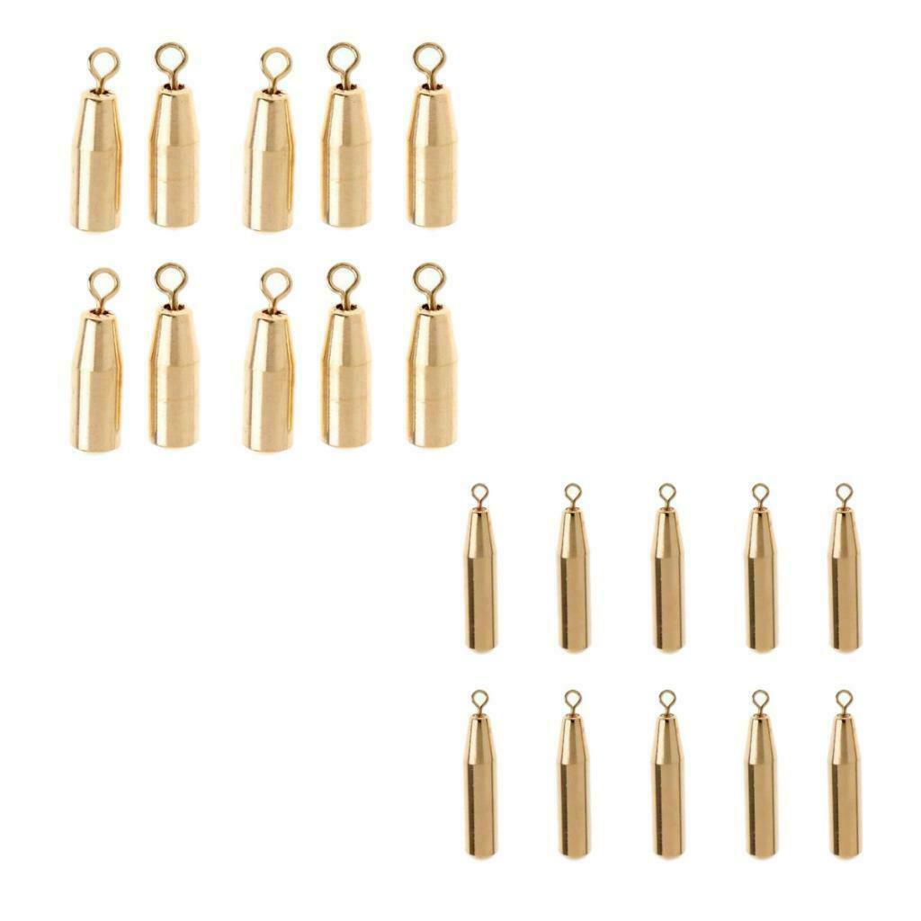 Set of 20pcs Fishing Sinkers Brass Sinkers for Freshwater and Saltwater