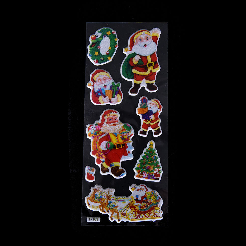 5 pcs Christmas Stickers for Kids Xmas Craft Gift Card-Making Home Decoration Tt