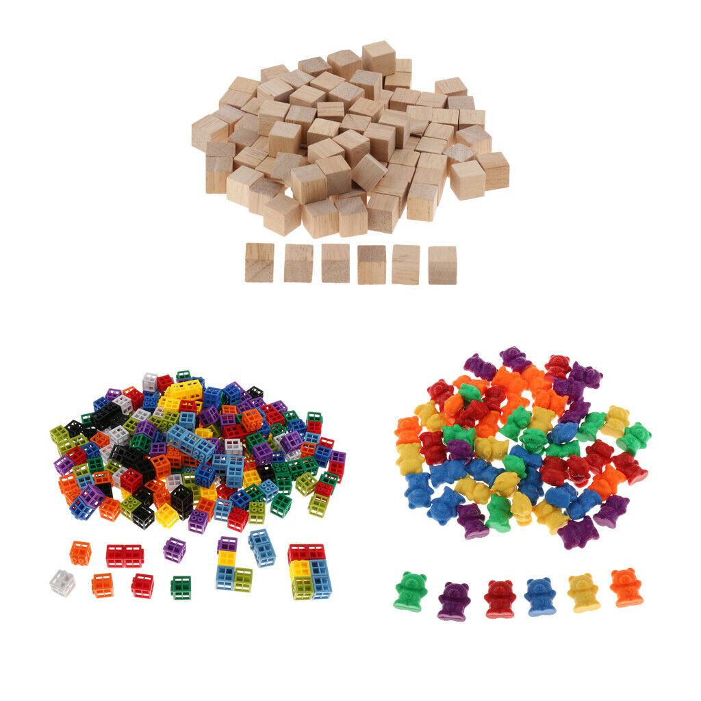 Mathlink Cubes + Square Cubes Bricks Projects + 2.6cm Bear Sort Counters