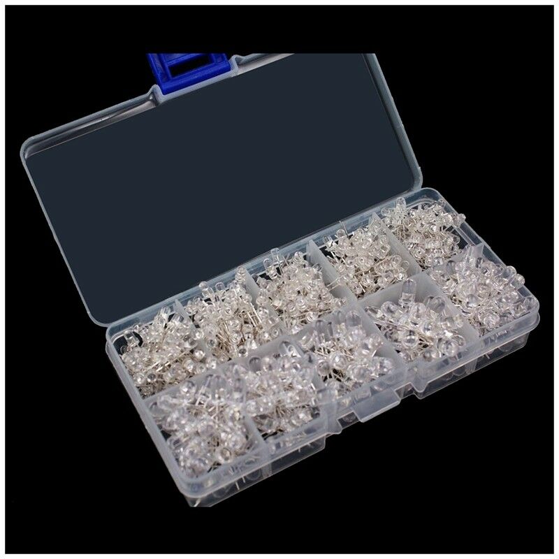300pcs  LED Light White Yellow Red Green Assorted Assortment Kit DIY Set