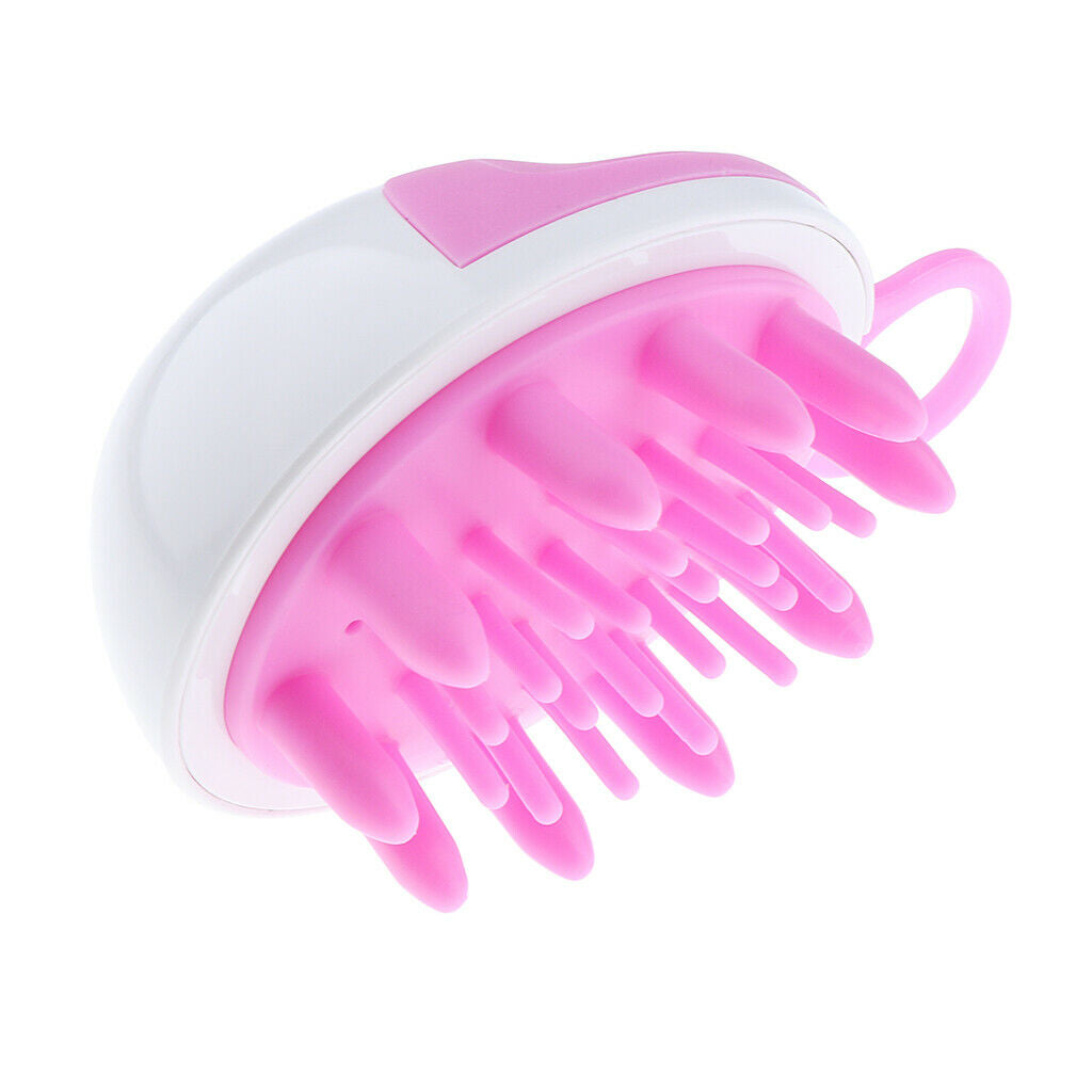 Soft Silicone Oval Shampoo Scalp Head Hair Massage Massager Brush Comb Pink