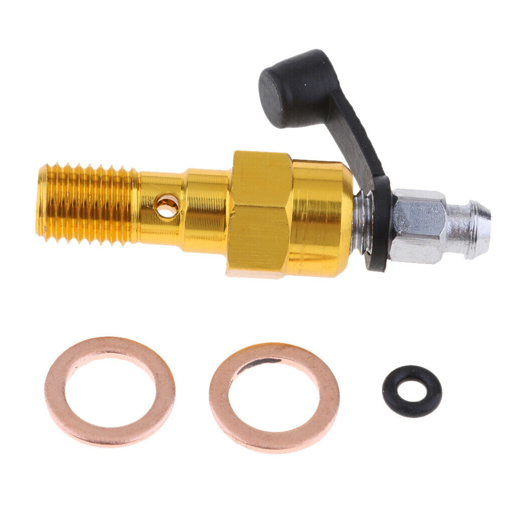 2 Pieces M10 Double/Single Banjo Bolt Thread Bleeder Nipple Washers 1.25mm