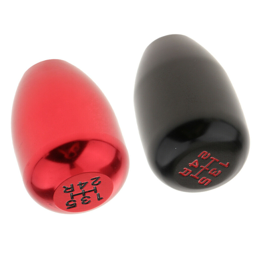 Car Aluminum 5 Speed Gear Stick Shift Knob Shifter Lever Black/Red NEW