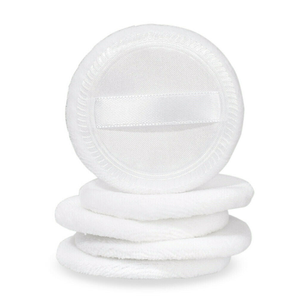 of 10 Round Cosmetic Blusher Finished Powder Foundation Puff 2.3'' White