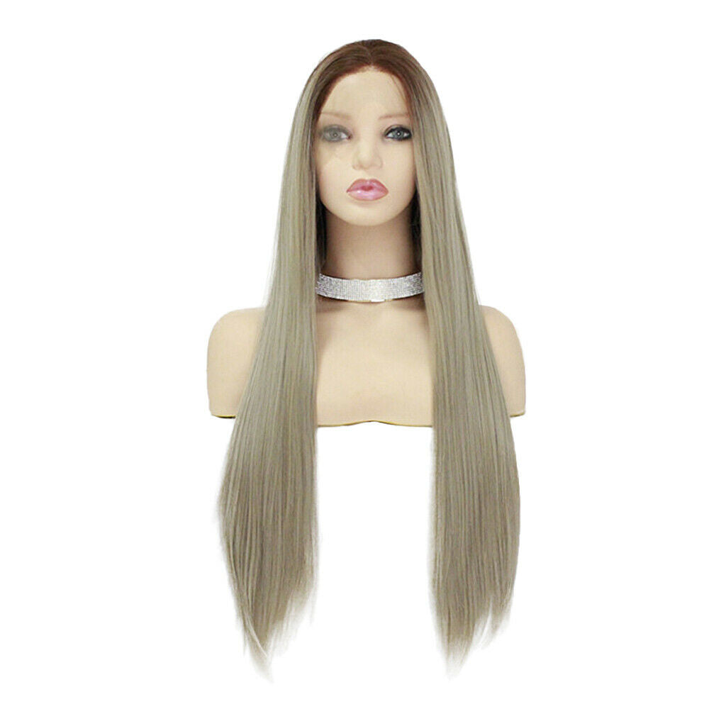 26 inch Synthetic Lace Front Wigs Heat Resistant Full Wig Long Straight Hair
