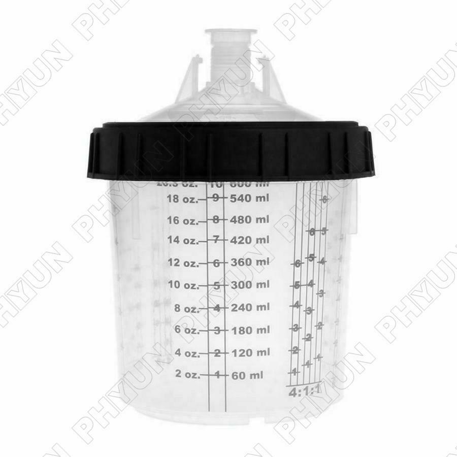 22oz 600ML Disposable Paint Cup w/ Spray Gun Fast Joint Kit For PPS Adapter