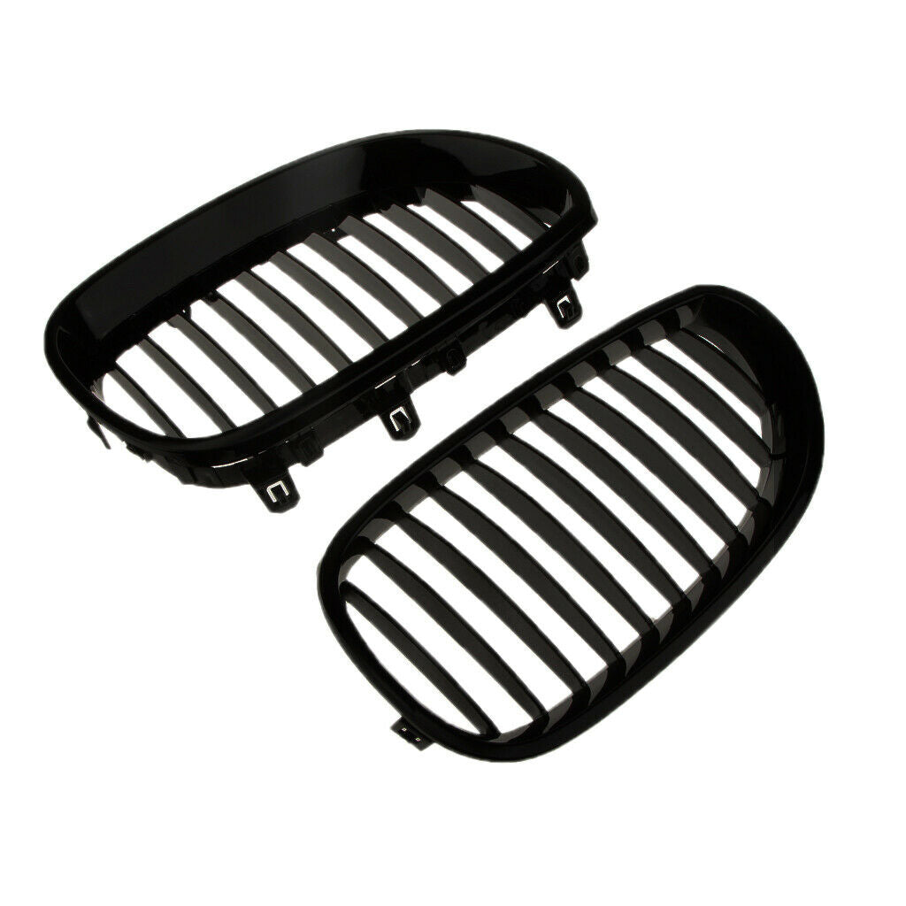 1 Pair Front Hood Bumper Grill Grille Compatible with BMW E60 E61 5 Series