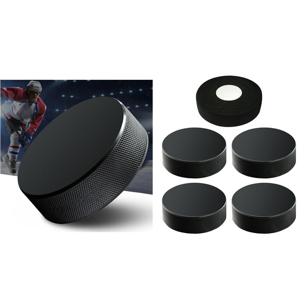 Rubber 4pcs Hockey Pucks Training Ice Hockey 25yads Wrapper Bands Bandage