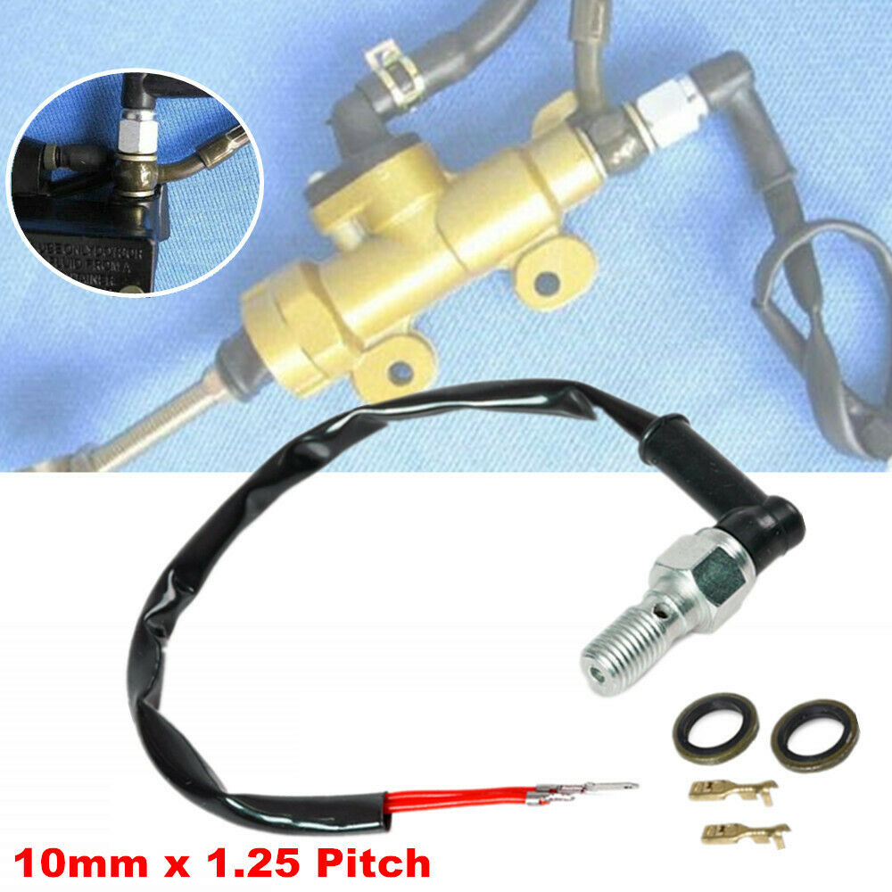 Motorcycle Bikes Hydraulic Brake Light Switch Bolt 10mm x 1.25 Pitch w/ Washer
