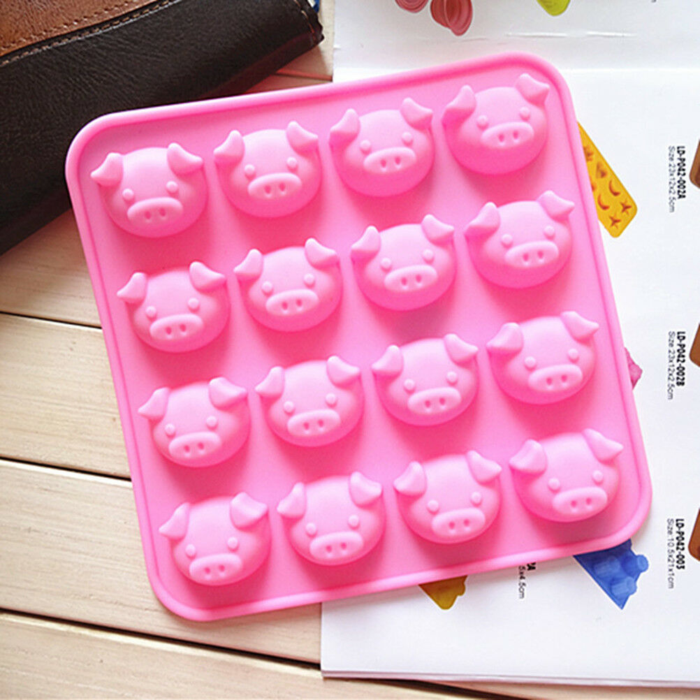 Pig Shape Chocolate Mold Cake Decoration Silicone Jelly Candy Ice Mold JR.l8