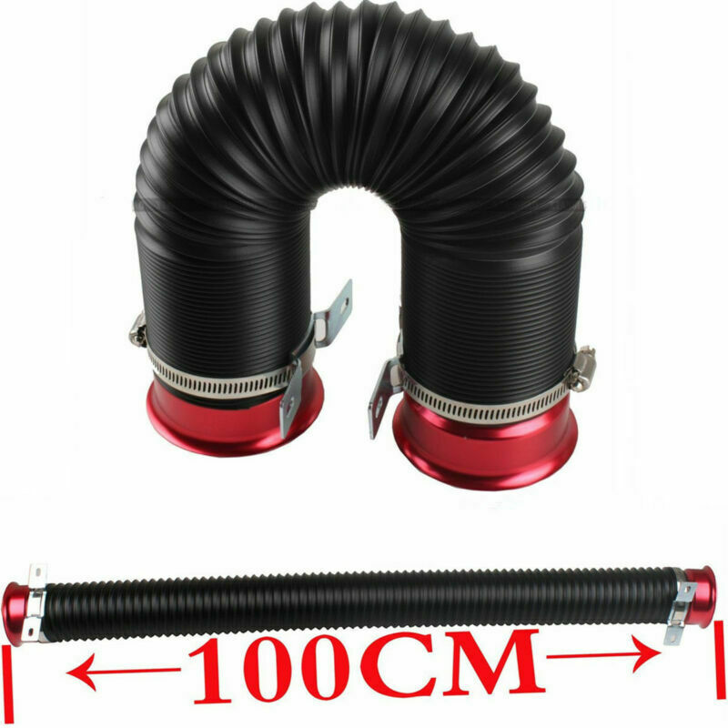 Car Cold Air Intake Duct Turbo Piping Tube 3" Inlet Flexible Adjustable Hose