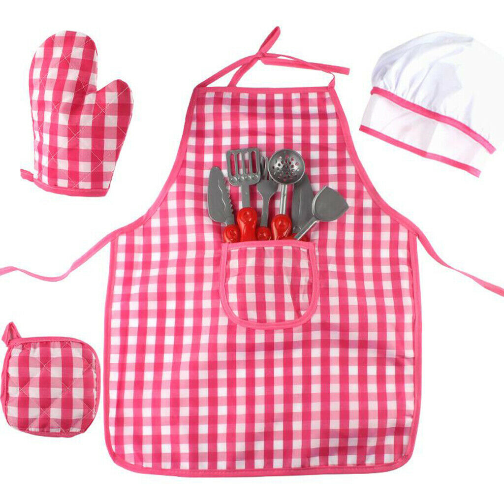 Chef Cook Role Costume Apron Dress Up Clothes Toys Kitchen Accessories Age