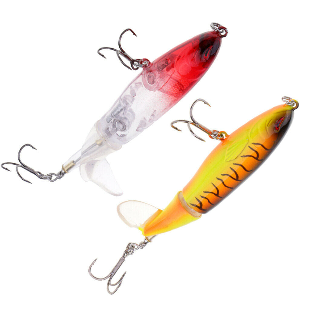 2 Pieces Whopper Popper Bionics Fishing Lure Artificial Hard Fishing Baits