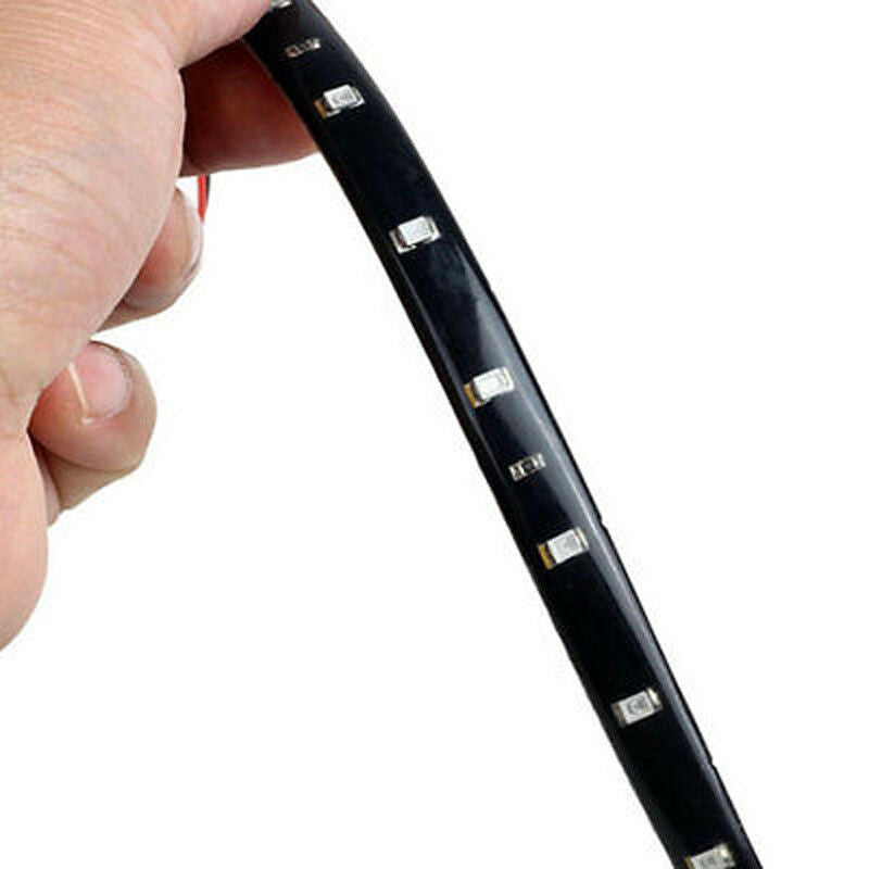 2x 30CM 3528 SMD 15LEDs 12V CAR Waterproof Flexible LED STRIP LIGHT Amber Yellow