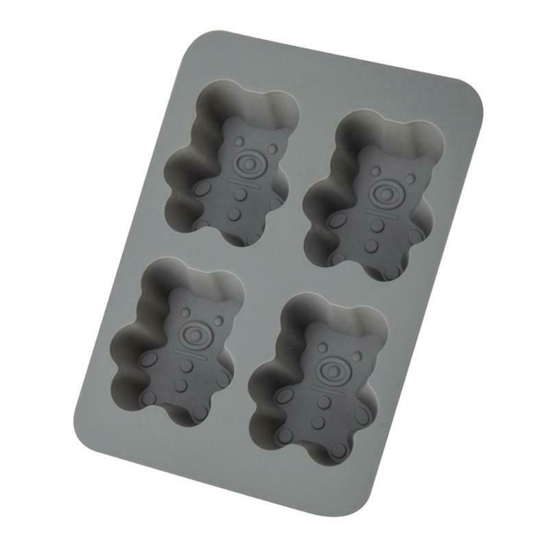 Bear Shape Making Tray Silicone Material 4 Cavities Mould Use to Make Candy Soap
