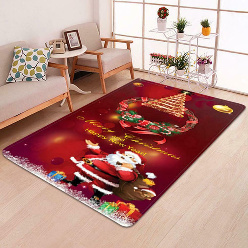 40x120cm Christmas Santa Claus Anti-slip Pad Kitchen Floor Mat Carpet Rug @