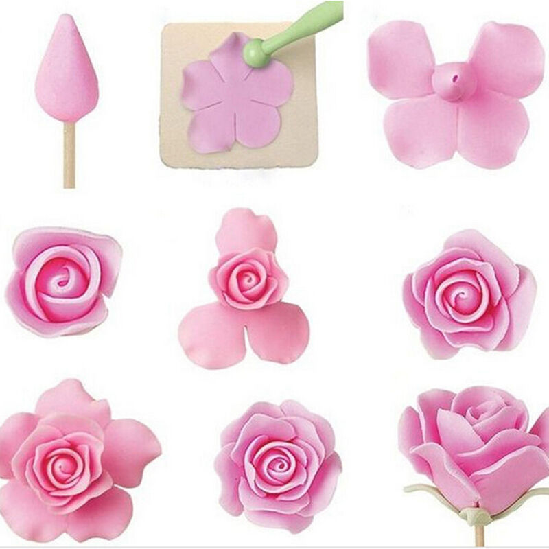 Fondant Cake Cookie Decor Sugarcraft Cutter Rose Flower Mold Gum Paste To.l8