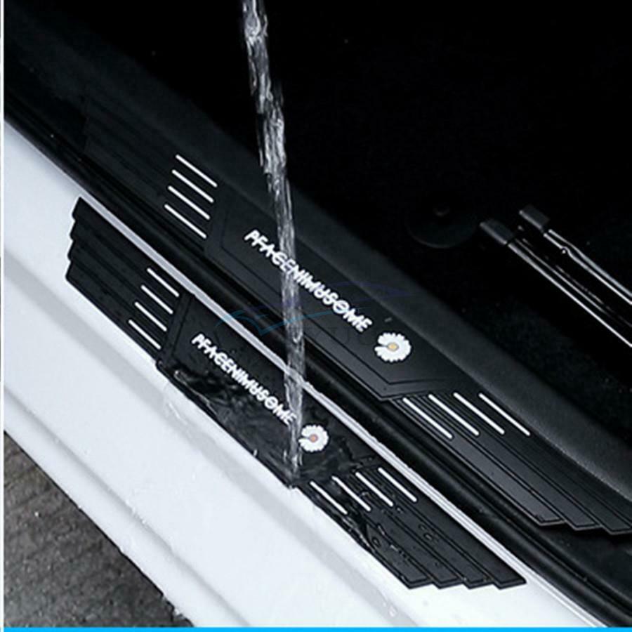 4PCS Universal Rubber Car Door Anti-scratch Plate Threshold Cover Step Protector