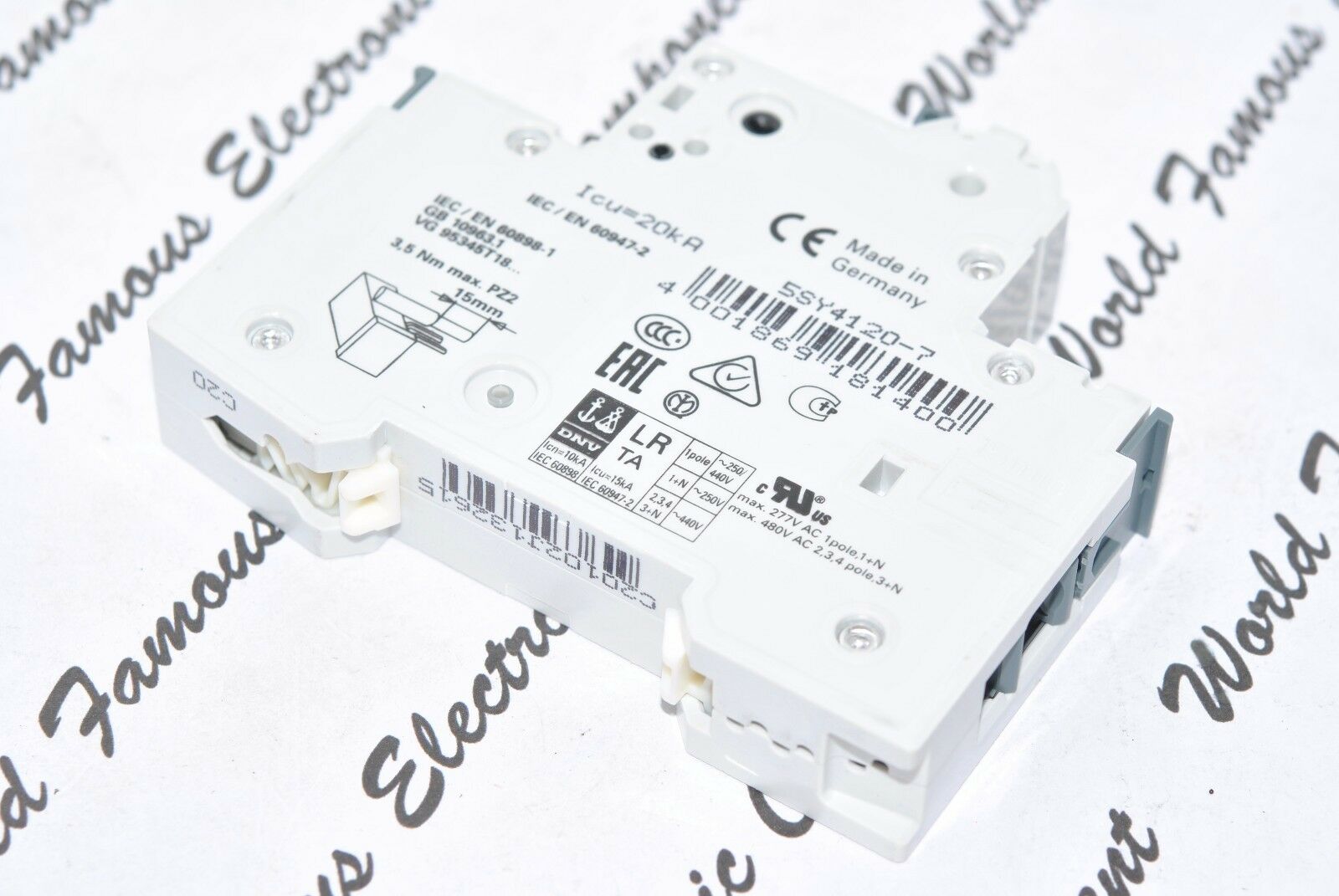 1pcs - SIEMENS 5SY41-MCB-C20 5SY41MCBC20 20A 1P ~230/400V Circuit Breaker