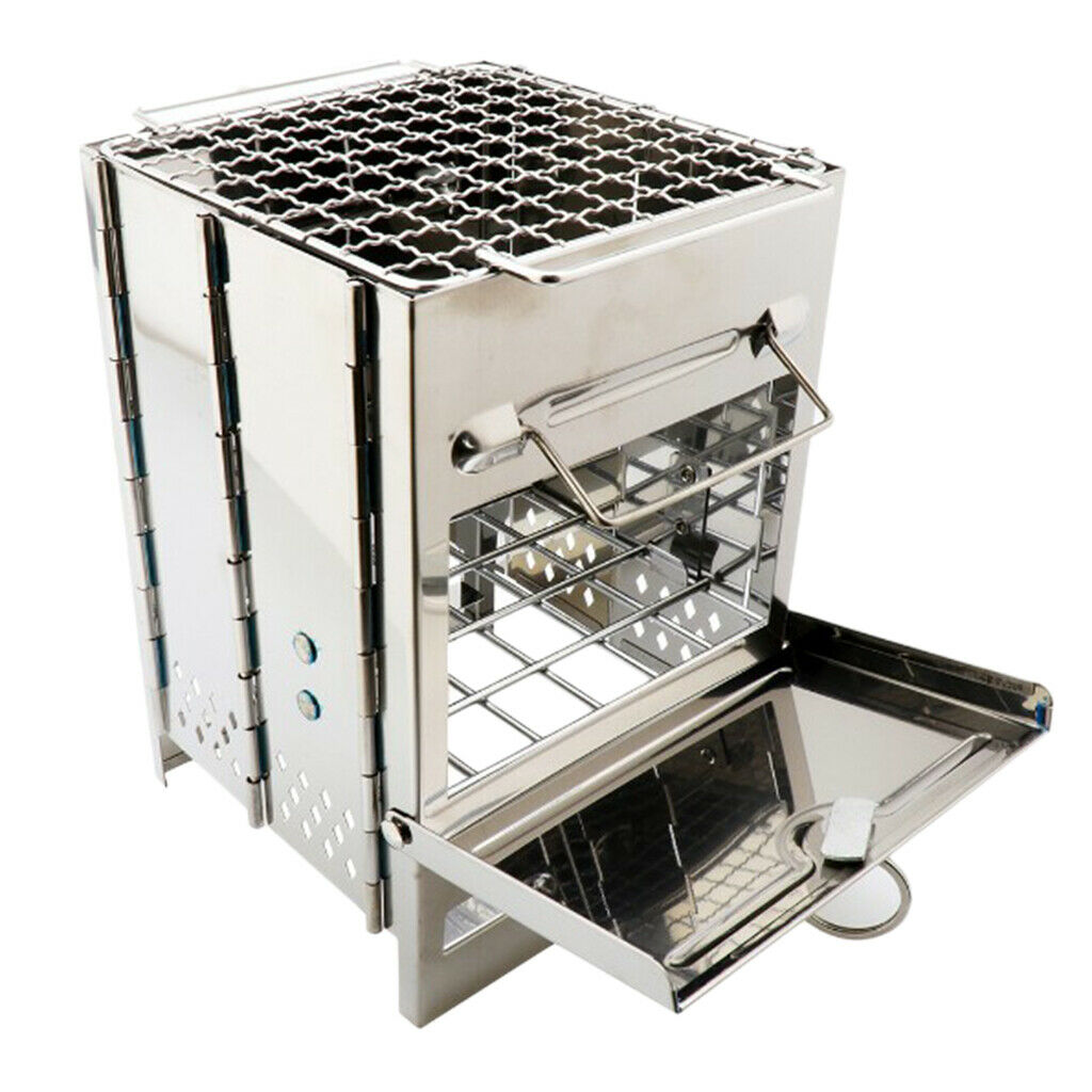 Outdoor Cooking Tools Folding Stainless Steel Mini Picnic Furnace BBQ Grill