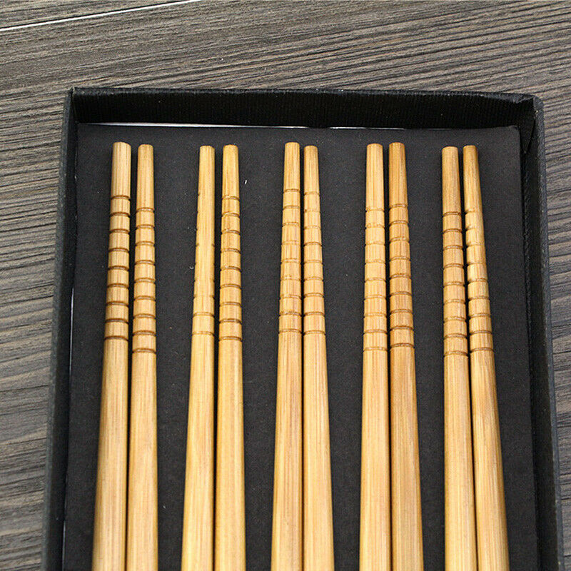5Pairs Japanese Bamboo Chopsticks Set Family Gift with Box Home Kitchen Supplies