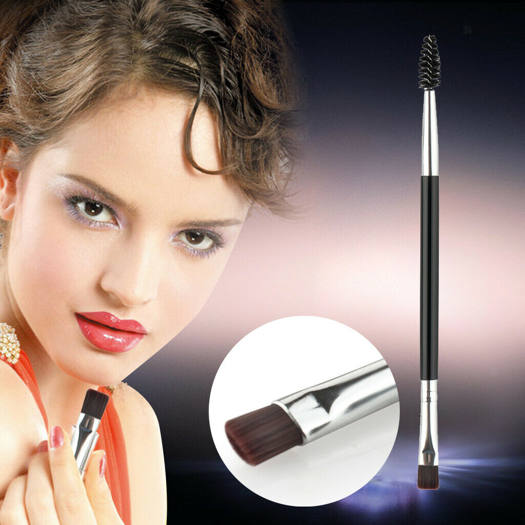 Fashion 1PCS Makeup Wooden Handle Double End Eyebrow Brush + Eyelash Comb