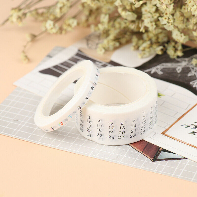 2 pcs/set Date Week Calendar Tape Planner Masking Tape Journal Supplies PBH XC