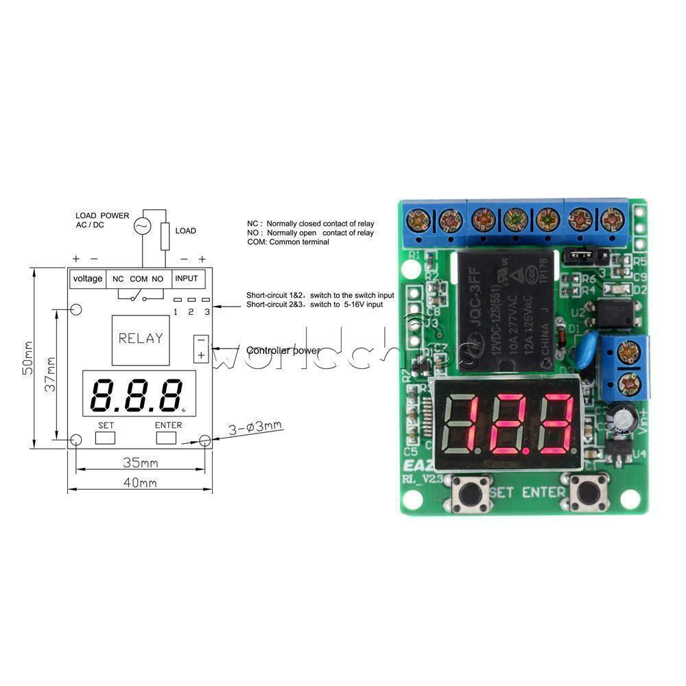 DC 12V Counting Cycle Timer Control Delay Relay Module Voltage Detection