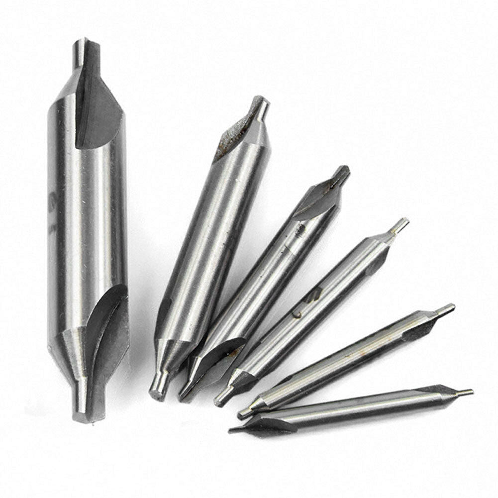 6pc Combined HSS Center Drill Countersink Bit Lathe Mill Tackle Tool Set NICE