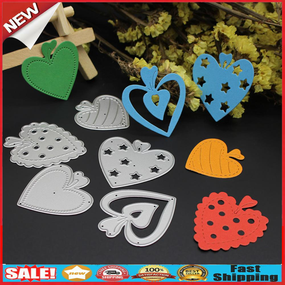 5pcs Heart Sewing Thread Metal Die Cutting Dies DIY Scrapbooking Embossing @