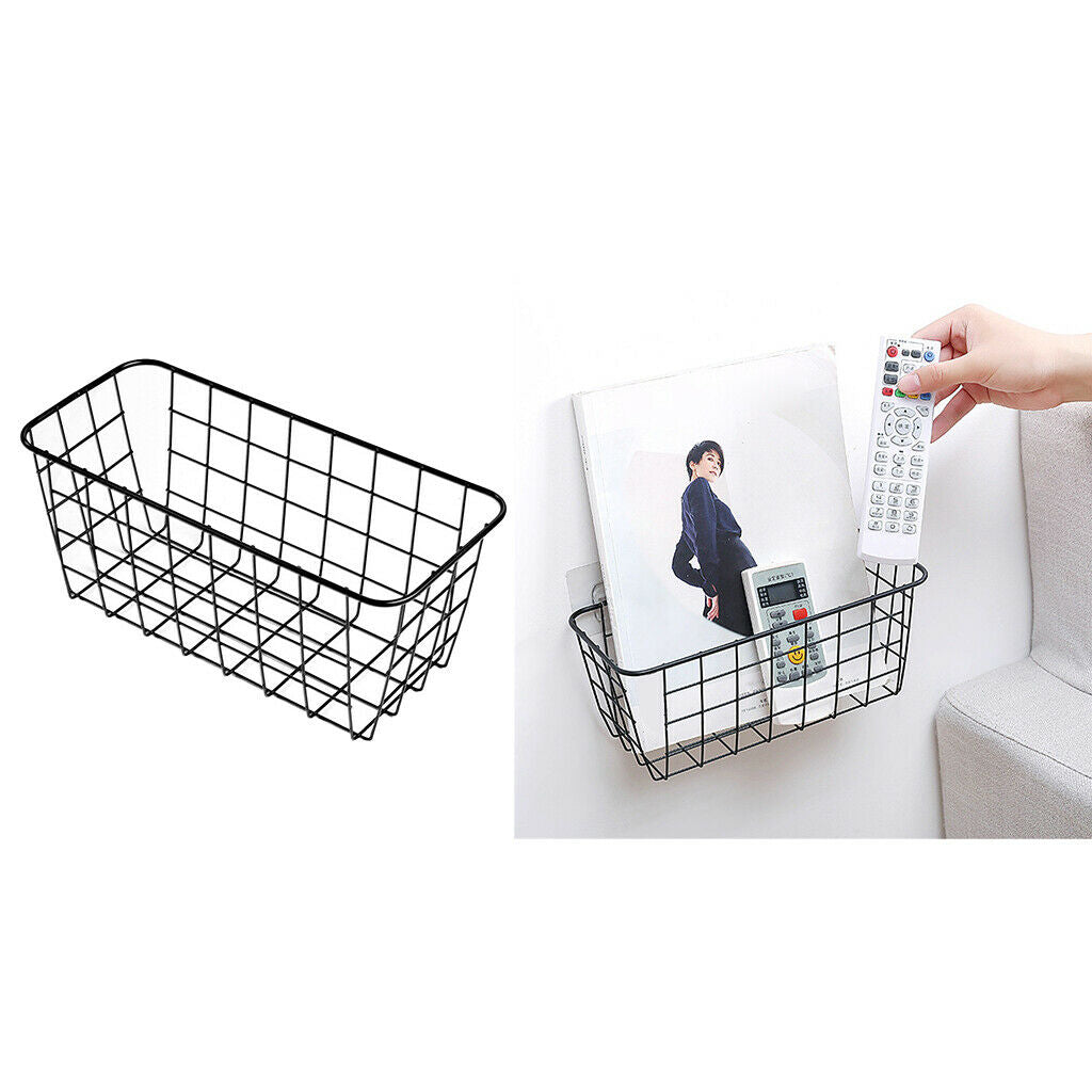 2Pieces Wall Mounted Wire Bathroom Towels Basket Storage Basket For Kitchen