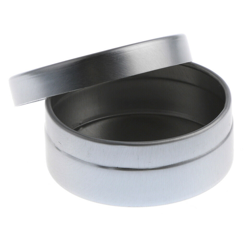 10x Cosmetic Tin Empty Containers Round Pot for Lip Balm Salve Shadow Powder