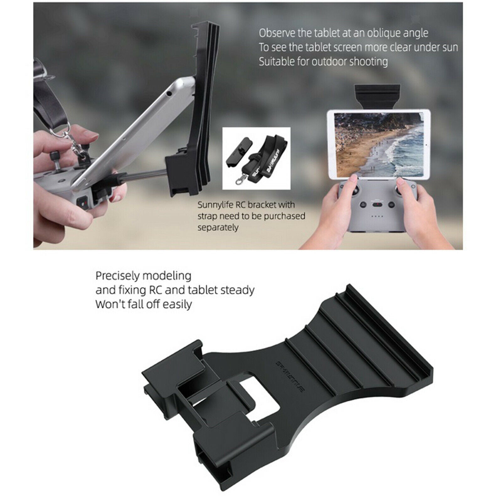 7.9-10.5 Inch Plastic Tablet Holder Adjustable for DJI Mavic Air 2/ 2S