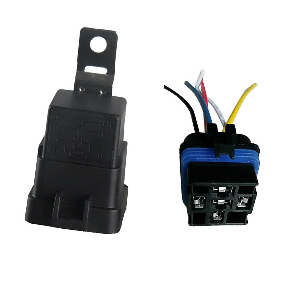 DC12V-24V 40Amp Automotive Car 5 Pin Relay with 5 Wires Harness Socket Kit