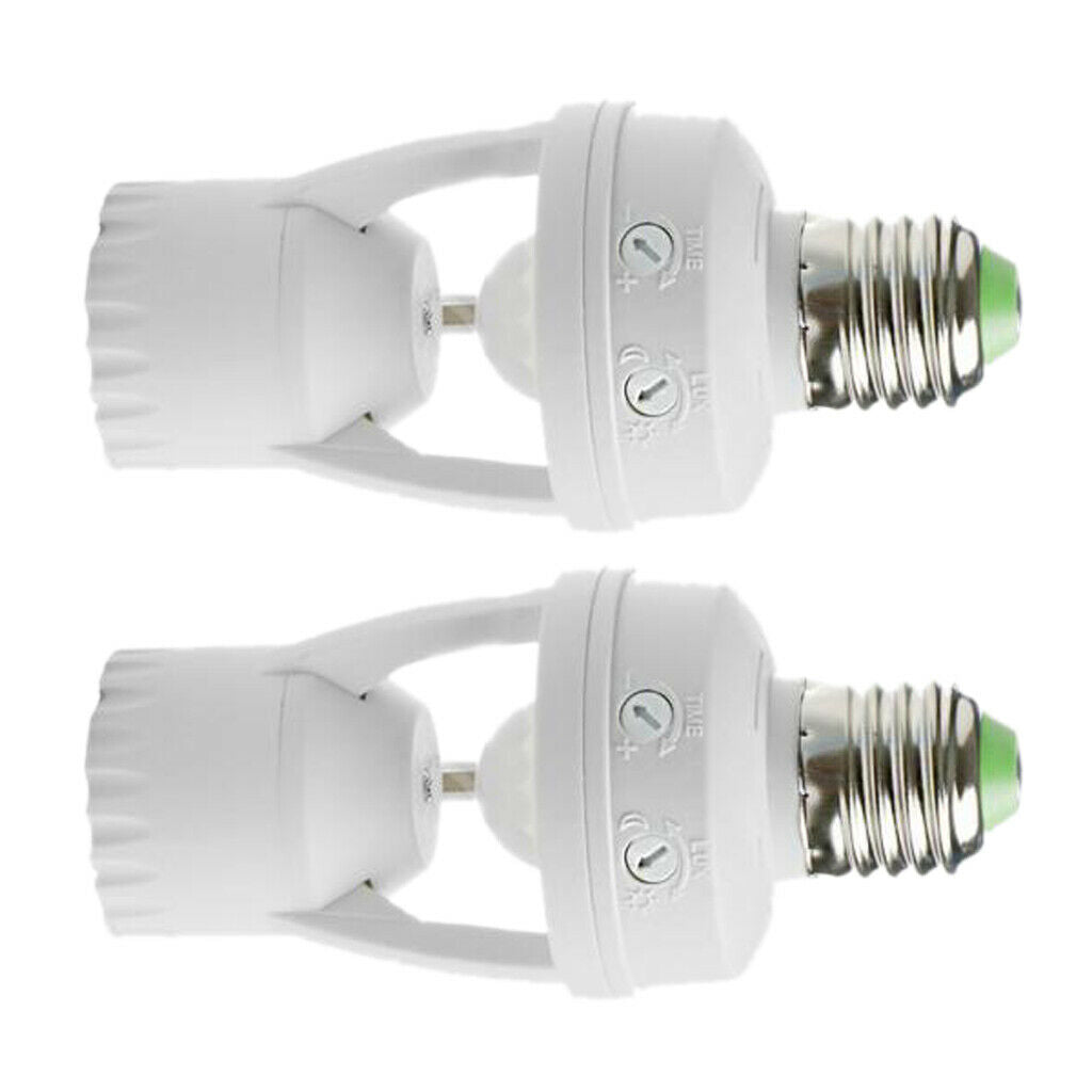 2 Pieces LED Pir Light Infrared Motion Sensor E27 Screw  Bracket