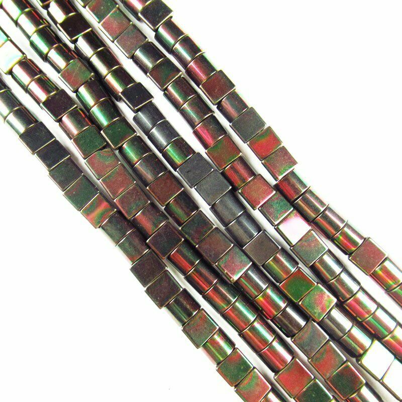 6x5x3mm Black Rainbow Hematite Half Ellipse Loose Bead 15.5 inch 24g A-426TS